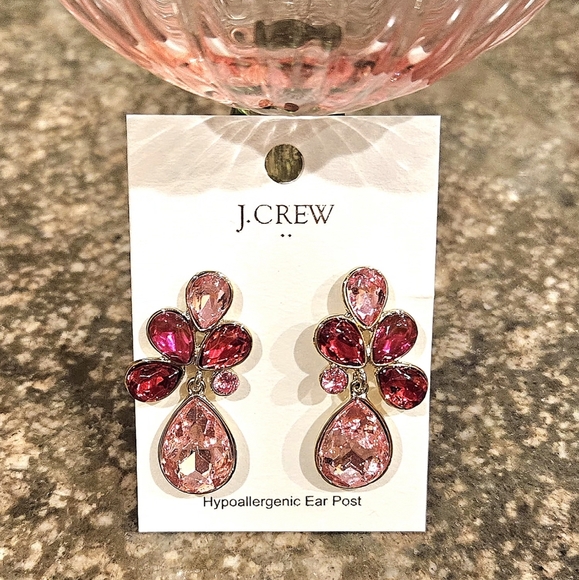 J. Crew Crystal Petal Statement Earrings - Picture 3 of 3